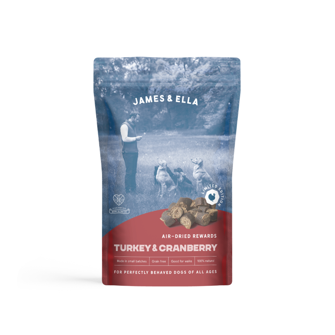Package of James & Ella Christmas Edition dog treats stocked by Project Harmless
