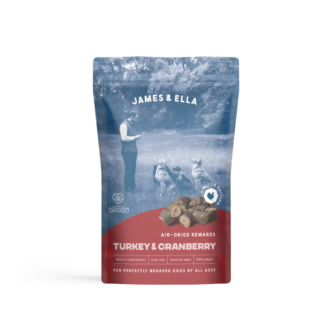 Package of James & Ella Christmas Edition dog treats stocked by Project Harmless