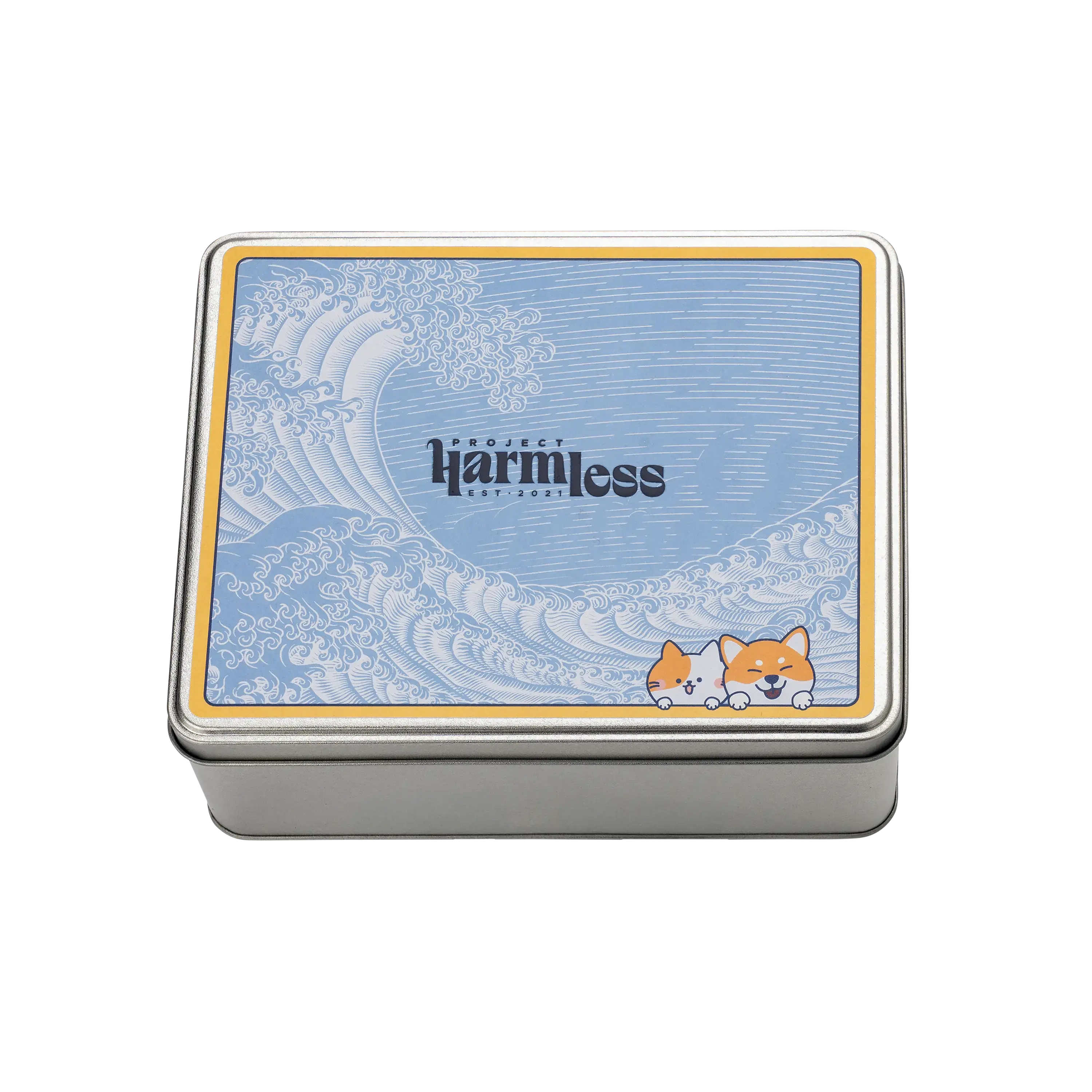 Harmless Poop Bag dissolvable dog waste bags in reusable plastic-free tin – innovative sustainable pet waste solution by Project Harmless.