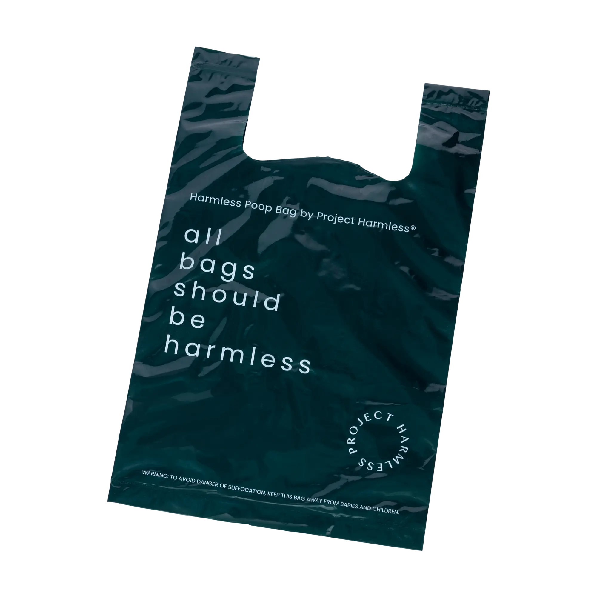 Project Harmless dissolvable dog poop bag with handles size guide water-reactive