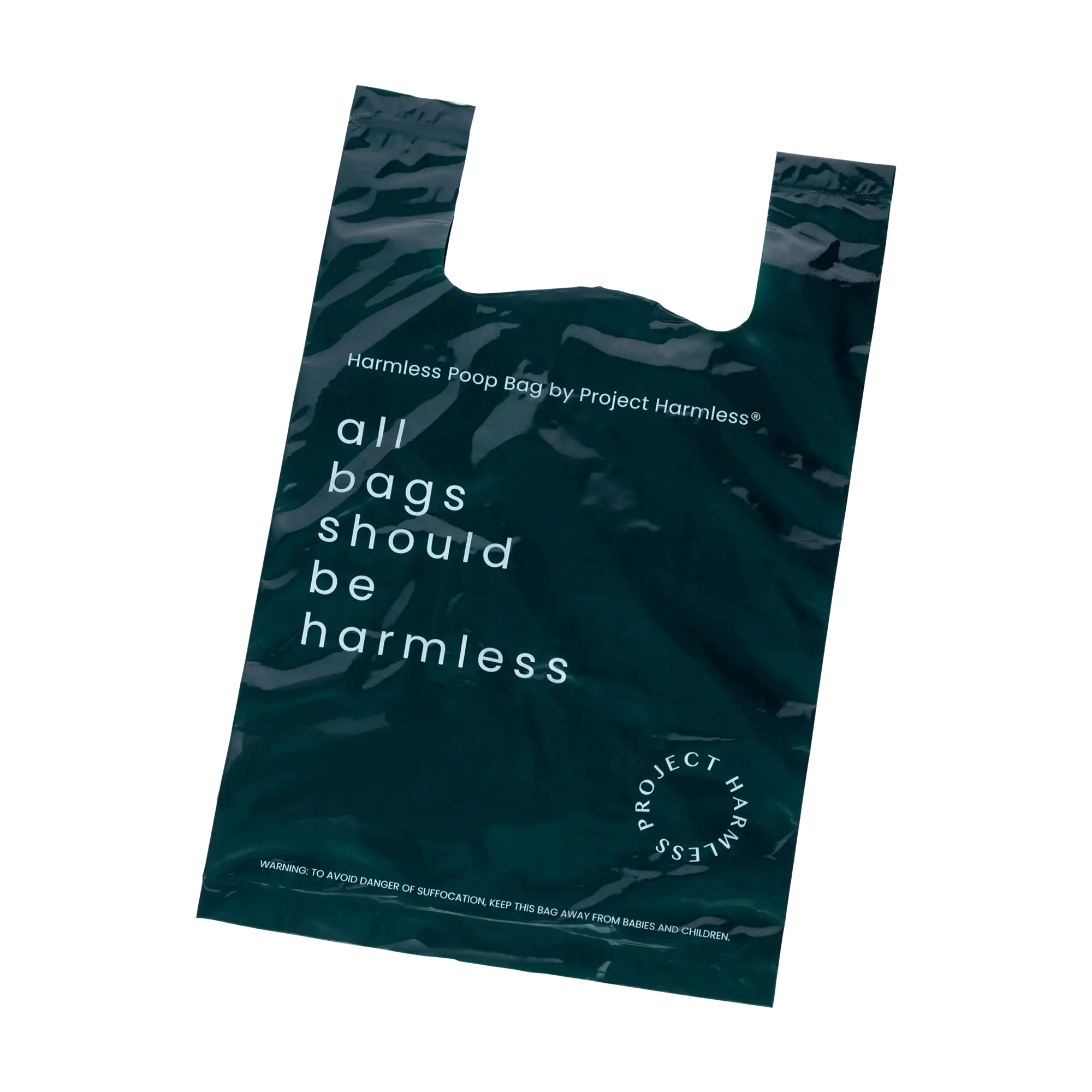 Project Harmless dissolvable dog poop bag with handles size guide water-reactive