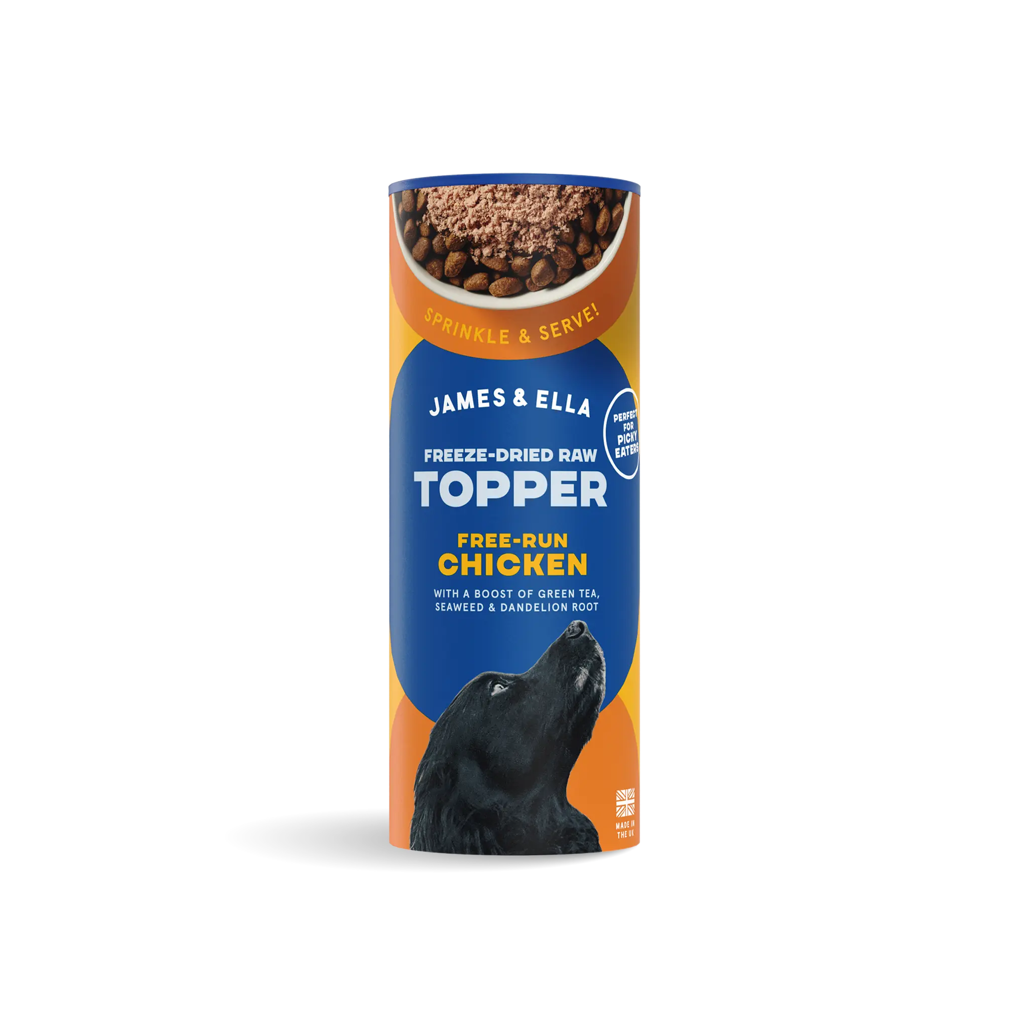 James and Ella free-run chicken freeze-dried raw dog topper 50g tube