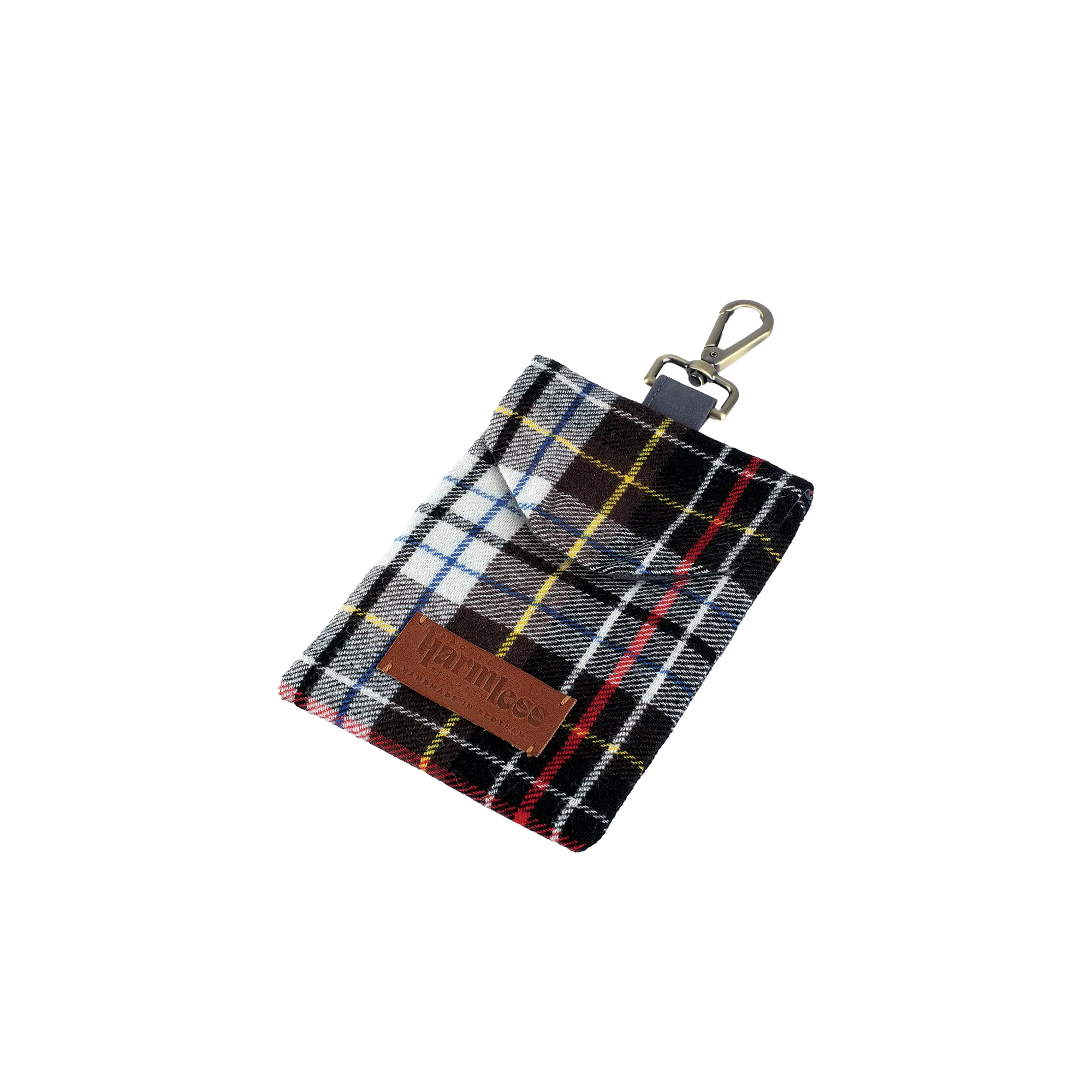 Tartan wool pouch made from 1970 Edinburgh Commonwealth Games fabric handmade in Scotland by Project Harmless